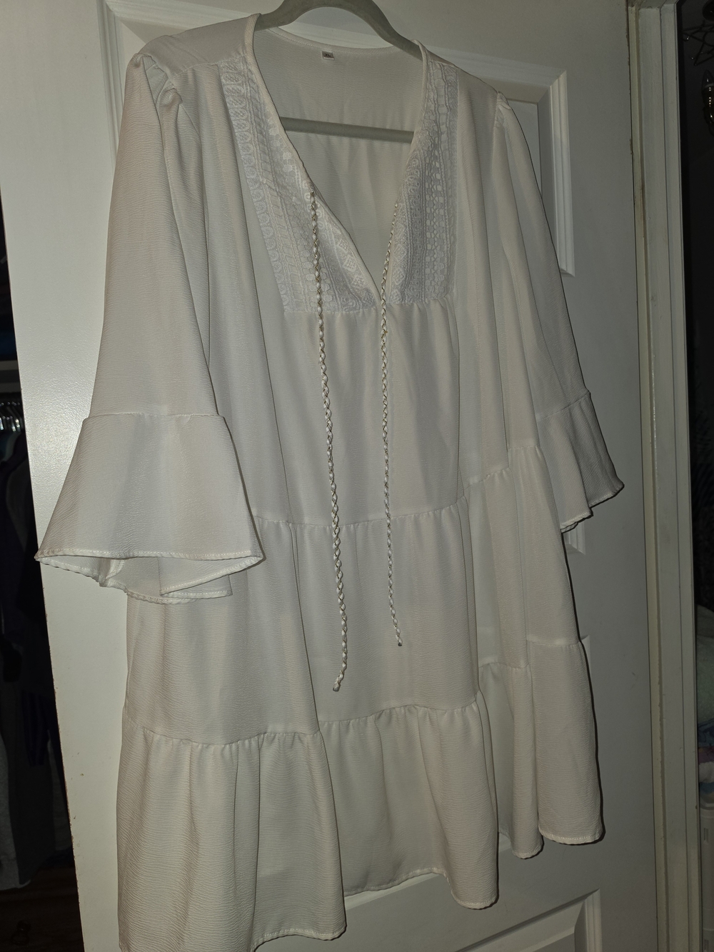 Women's Ivory Tiered Swimsuit Coverup Dress